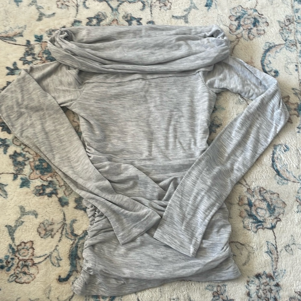 Abercrombie wide neck scrunch shirt